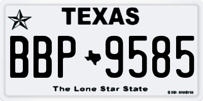 TX license plate BBP9585