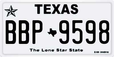 TX license plate BBP9598