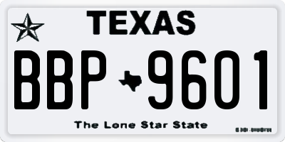 TX license plate BBP9601
