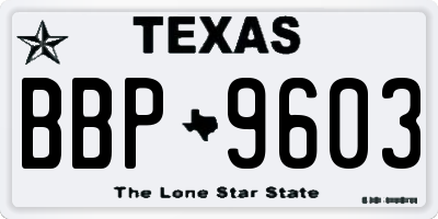 TX license plate BBP9603