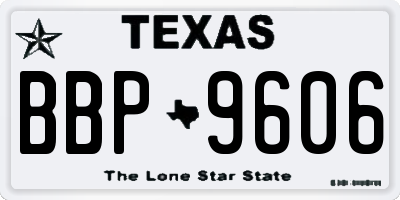 TX license plate BBP9606