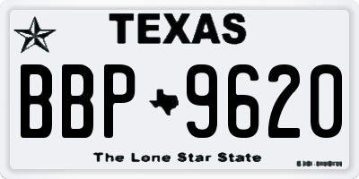 TX license plate BBP9620