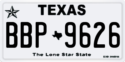 TX license plate BBP9626