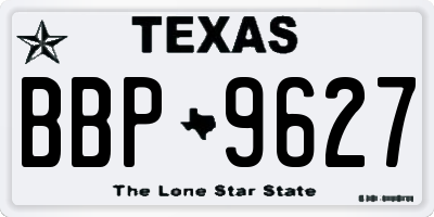 TX license plate BBP9627
