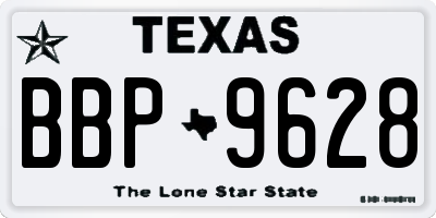 TX license plate BBP9628