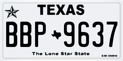 TX license plate BBP9637