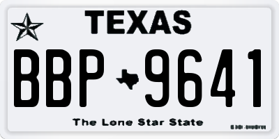 TX license plate BBP9641