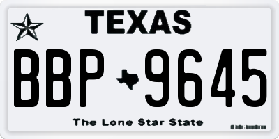 TX license plate BBP9645
