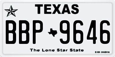 TX license plate BBP9646