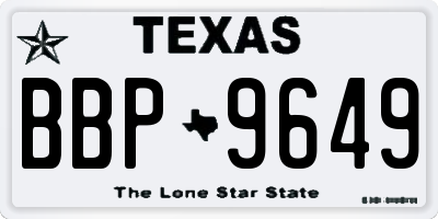 TX license plate BBP9649
