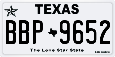 TX license plate BBP9652