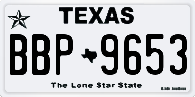 TX license plate BBP9653