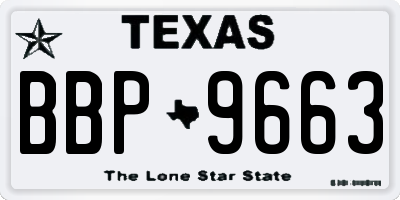 TX license plate BBP9663