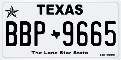 TX license plate BBP9665