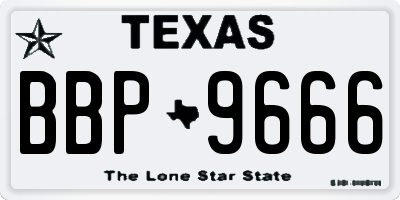 TX license plate BBP9666
