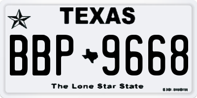 TX license plate BBP9668