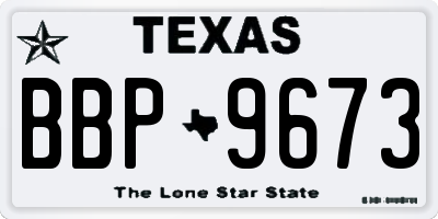 TX license plate BBP9673