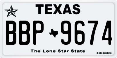 TX license plate BBP9674