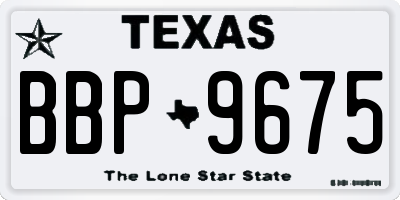 TX license plate BBP9675