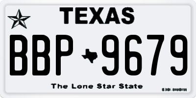 TX license plate BBP9679