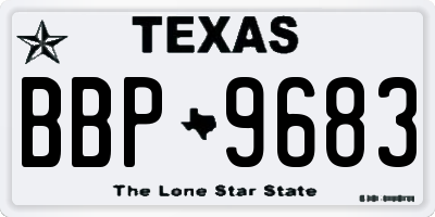 TX license plate BBP9683