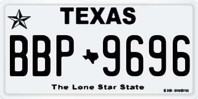 TX license plate BBP9696
