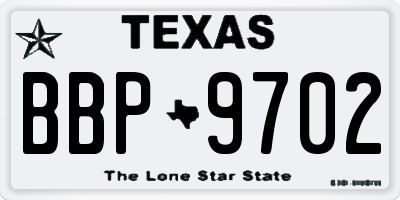 TX license plate BBP9702