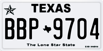 TX license plate BBP9704