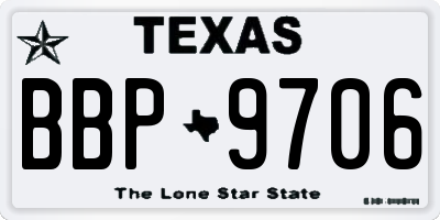 TX license plate BBP9706