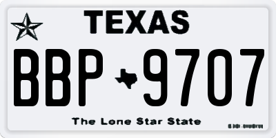 TX license plate BBP9707