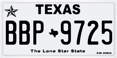 TX license plate BBP9725
