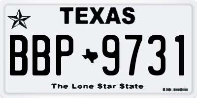 TX license plate BBP9731