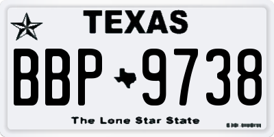 TX license plate BBP9738
