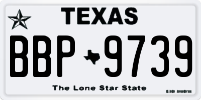 TX license plate BBP9739