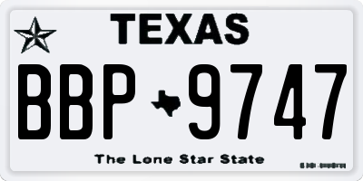 TX license plate BBP9747