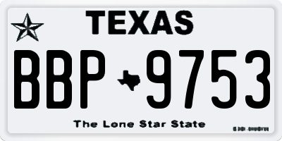 TX license plate BBP9753