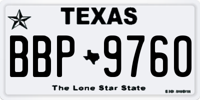 TX license plate BBP9760