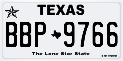 TX license plate BBP9766