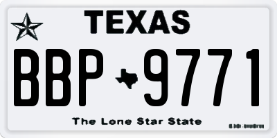 TX license plate BBP9771