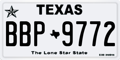 TX license plate BBP9772
