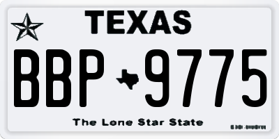 TX license plate BBP9775
