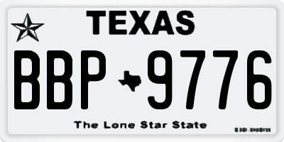 TX license plate BBP9776