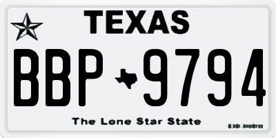 TX license plate BBP9794