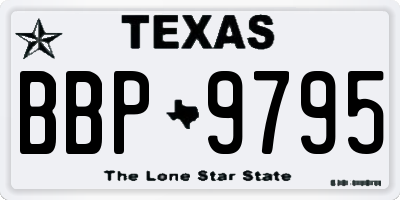 TX license plate BBP9795