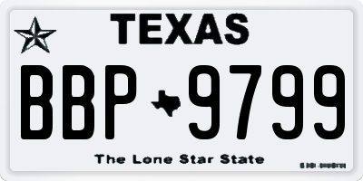 TX license plate BBP9799