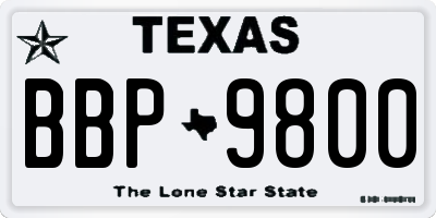 TX license plate BBP9800