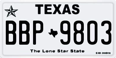 TX license plate BBP9803