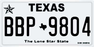 TX license plate BBP9804