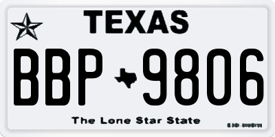 TX license plate BBP9806
