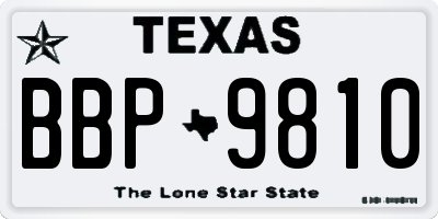TX license plate BBP9810
